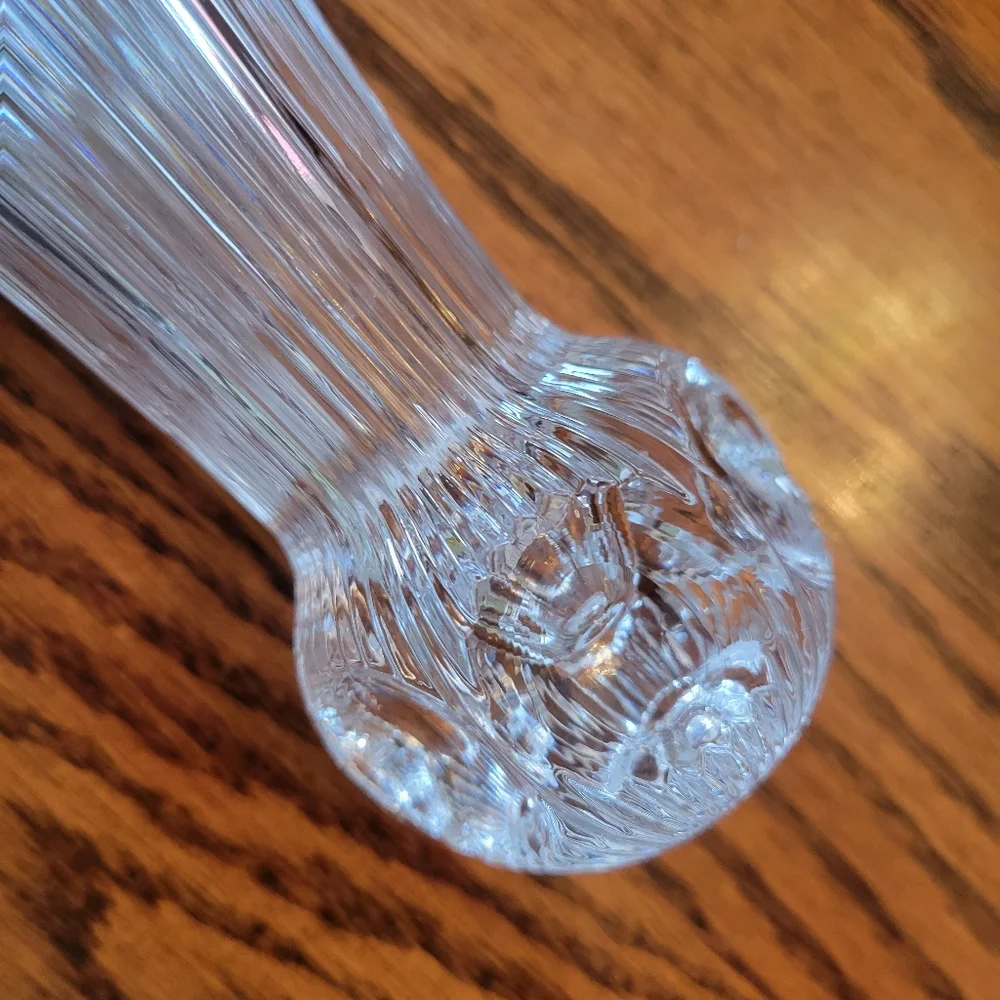 Small Vintage Crystal Bud Vase ~ MCM ~ Thumbprint Base ~ Cut Glass ~ Pretty!